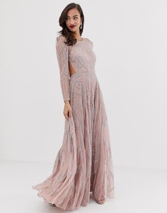 Платье макси с отделкой камнями ASOS EDITION - Розовый