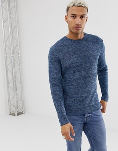 Синий фактурный вязаный джемпер ASOS DESIGN - Синий