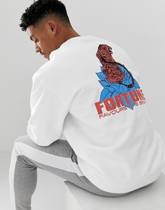 Свободный свитшот с принтом тигра на спине ASOS DESIGN - Белый