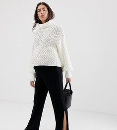 Трикотажные брюки с разрезами по бокам Mamalicious - Черный Mama.Licious