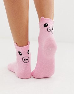 Носки со свинками ASOS DESIGN - Розовый
