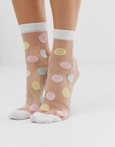 Полупрозрачные носки в горошек ASOS DESIGN - Мульти