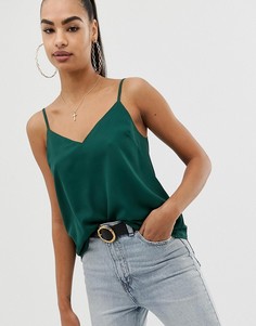 Свободный двухслойный топ на бретельках ASOS DESIGN - Зеленый