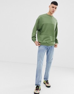 Зеленый oversize-свитшот со вставками ASOS DESIGN - Зеленый