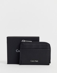Складывающийся кошелек из натуральной кожи Calvin Klein - Черный