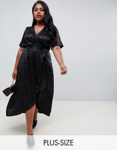 Черное жаккардовое платье New Look Curve - Черный