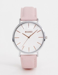 Розовые часы с белым циферблатом Missguided - Розовый