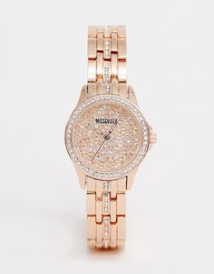 Наручные часы цвета розового золота с отделкой камнями на циферблате Missguided - Золотой
