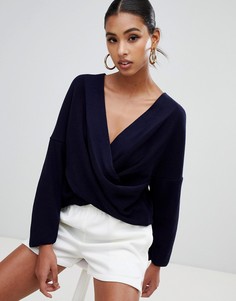 Темно-синий джемпер с перекрученной отделкой Boohoo - Темно-синий