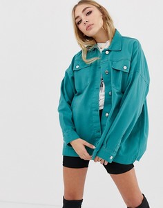 Сине-зеленая хлопковая куртка PrettyLittleThing - Синий