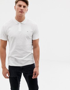 Белое поло классического кроя из ткани пике Calvin Klein - Белый