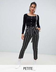 Черные брюки в полоску New Look Petite - Черный