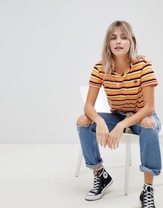 Футболка в полоску с вышивкой Maison Scotch - Мульти