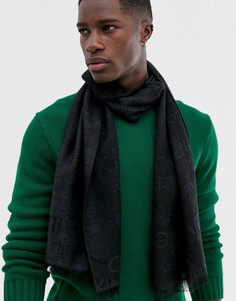 Черный шарф со сплошным принтом логотипа Calvin Klein - Черный