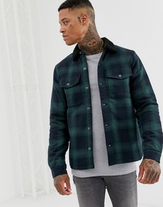 Зеленая рубашка навыпуск в клетку с уплотненной подкладкой Pull&Bear - Зеленый