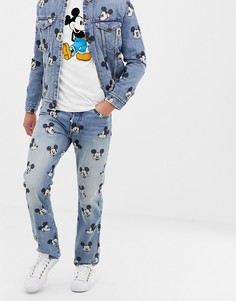 Светлые джинсы с принтом Микки Мауса Levis 501 original - Синий Levis®