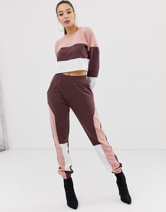 Комбинируемые джоггеры с контрастными вставками Missguided - Бежевый