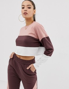 Комбинируемый укороченный свитшот с контрастными вставками Missguided - Бежевый