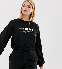 Черный свитшот с принтом all black everything Missguided Tall - Черный