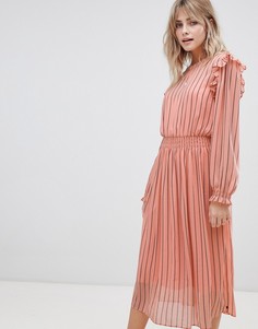 Платье с принтом и эластичным поясом Maison Scotch - Розовый