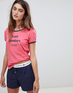 Хлопковая пижама с короткими рукавами Tommy Hilfiger - Красный