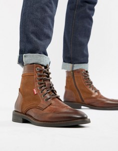 Коричневые кожаные ботинки с замшевыми вставками Levis whitfield - Коричневый Levis®