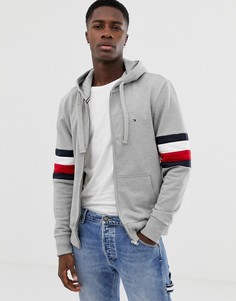 Серый худи свободного кроя на молнии Tommy Hilfiger - Серый