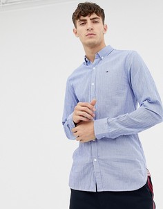 Приталенная рубашка с логотипом Tommy Hilfiger - Синий