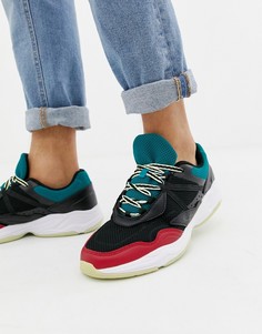 Черные массивные кроссовки в стиле колор блок Pull&Bear - Черный