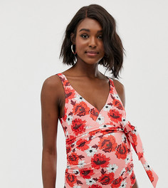 Слитный купальник с запахом и цветочным принтом ASOS DESIGN Maternity - Мульти