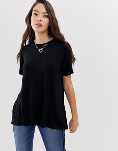Черная футболка с разрезом на спине ASOS DESIGN - Черный
