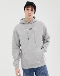 Худи свободного кроя с логотипом на груди Tommy Jeans - Серый