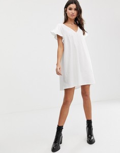 Свободное двустороннее платье мини из хлопка ASOS DESIGN - Белый