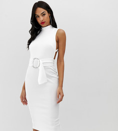 Платье мини с декоративным кольцом и поясом ASOS DESIGN - Белый
