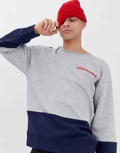 Свитшот колор блок Converse One Star - Серый