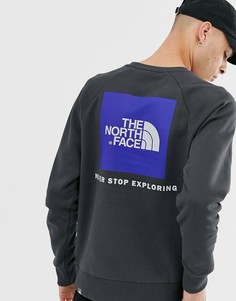Серый свитшот с рукавами реглан и логотипом The North Face - Серый