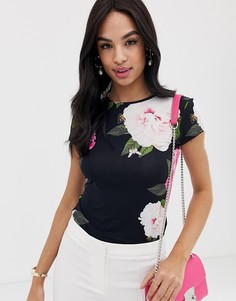 Приталенная футболка с цветочным принтом Ted Baker - Мульти