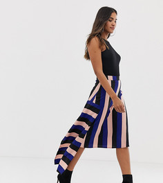 Юбка миди со вставками в полоску эксклюзивно для Boohoo - Мульти