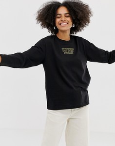 Черный oversize-лонгслив Monki - Черный