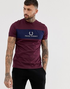 Бордовая футболка с вышивкой Fred Perry Sports Authentic - Красный
