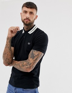 Поло из пике черного цвета с контрастной отделкой Fred Perry - Черный