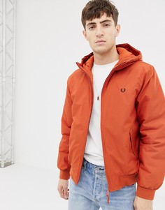 Оранжевая дутая куртка с капюшоном Fred Perry - Оранжевый