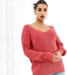 Розовый oversize-джемпер с V-образным вырезом эксклюзивно для Boohoo - Розовый