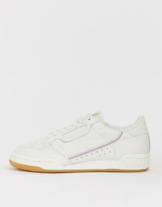 Бело-сиреневые кроссовки adidas Originals Continental 80 - Белый