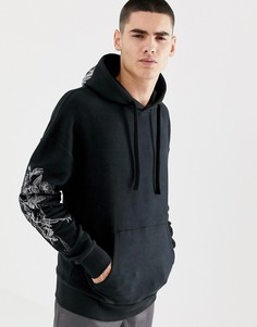 Худи с вышивкой на капюшоне рукаве Jack & Jones Originals - Черный
