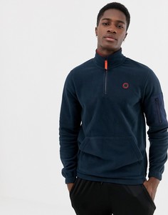 Свитшот из флиса с молнией 1/4 Jack & Jones Originals - Темно-синий