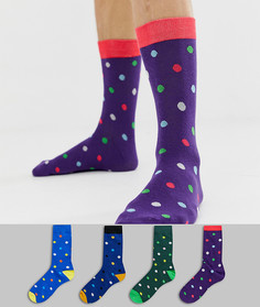 Набор из 4 пар носков в горошек Jack & Jones - Мульти