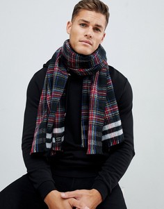 Шарф с принтом тартан Jack & Jones - Красный