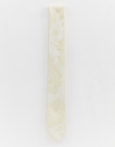 Жаккардовый галстук кремового цвета Twisted Tailor - Кремовый