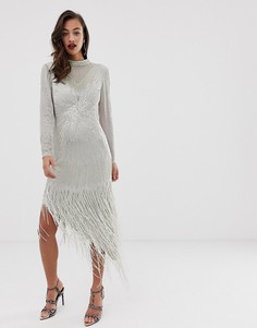 Декорированное платье миди с бахромой ASOS EDITION - Белый
